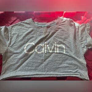 Calvin Klein Performance Gray cropped tee size large